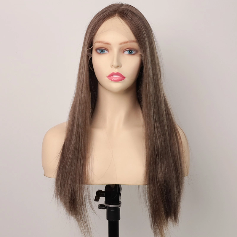 Luxury highlight Glory color lace top wig with natural hairline free part style YR0025